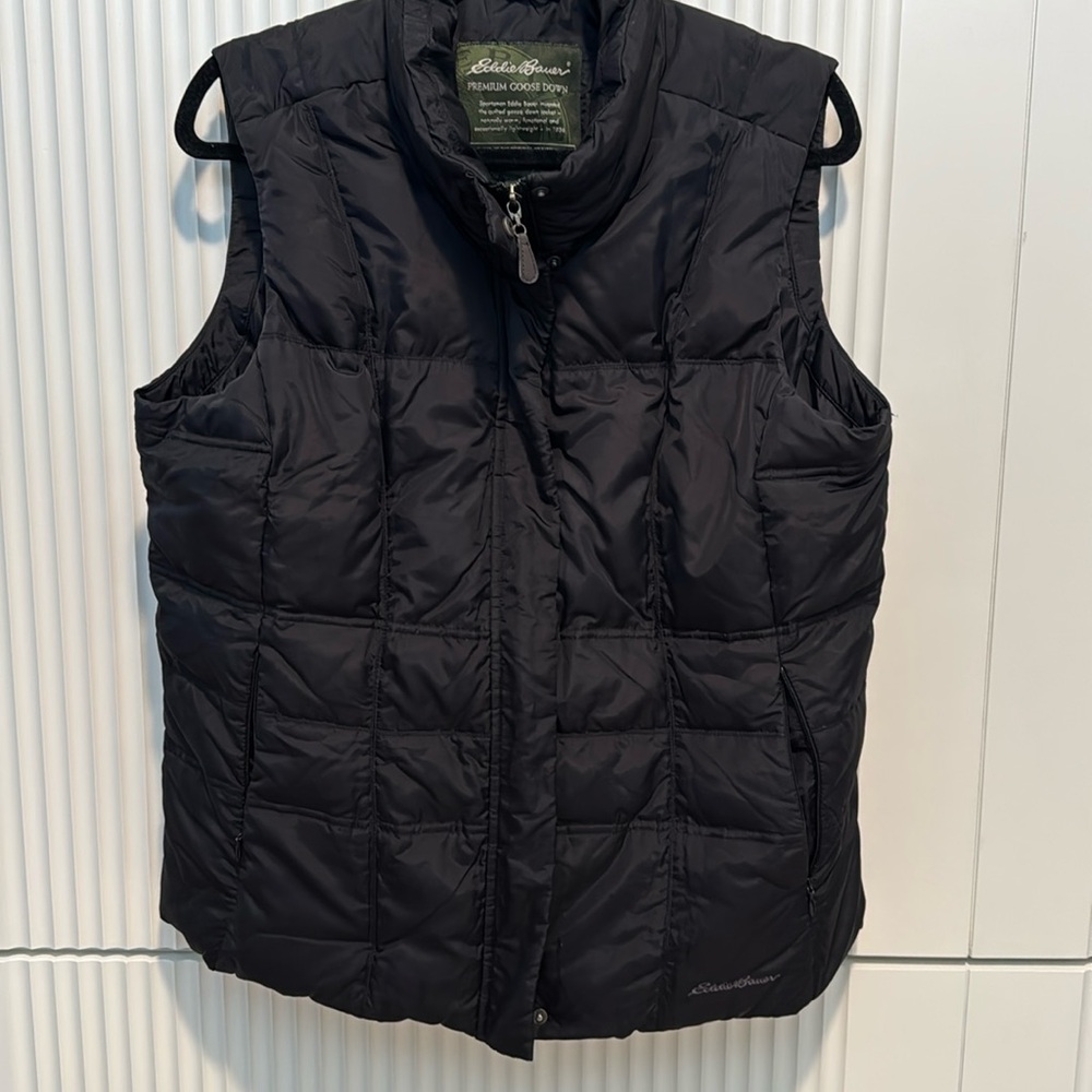 Eddie Bauer Black Quilted Sleeveless Insulated Vest